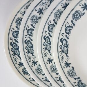 Vintage Corelle OLD TOWN BLUE Onion Side Plates, 6.75 inch, Set of 4